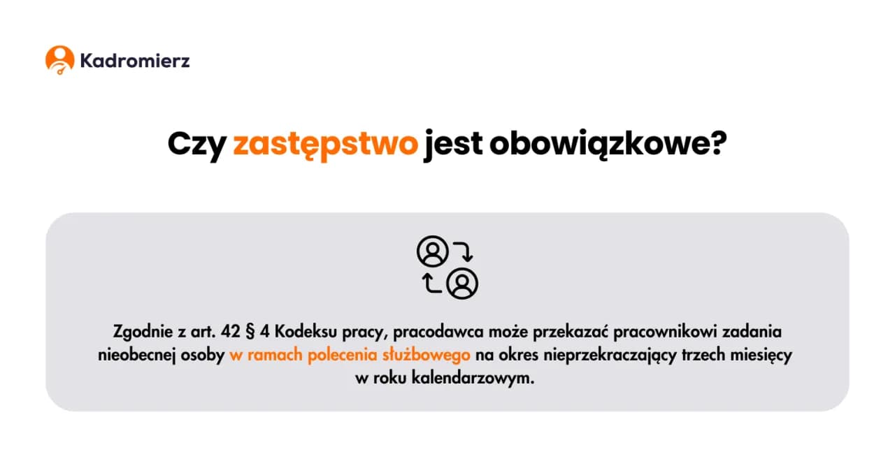 Zastąpienie kogoś w pracy - Prawa i obowiązki pracownika Zastąpienie kogoś w pracy - Prawa i obowiązki pracownika